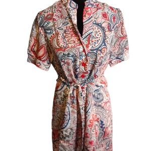 Banana republic paisley tie waist dress size medium